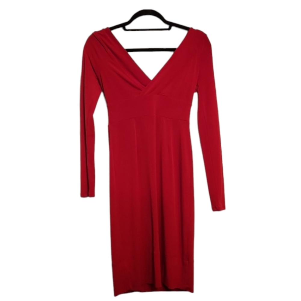 Moda International XS V-neck Red Dress